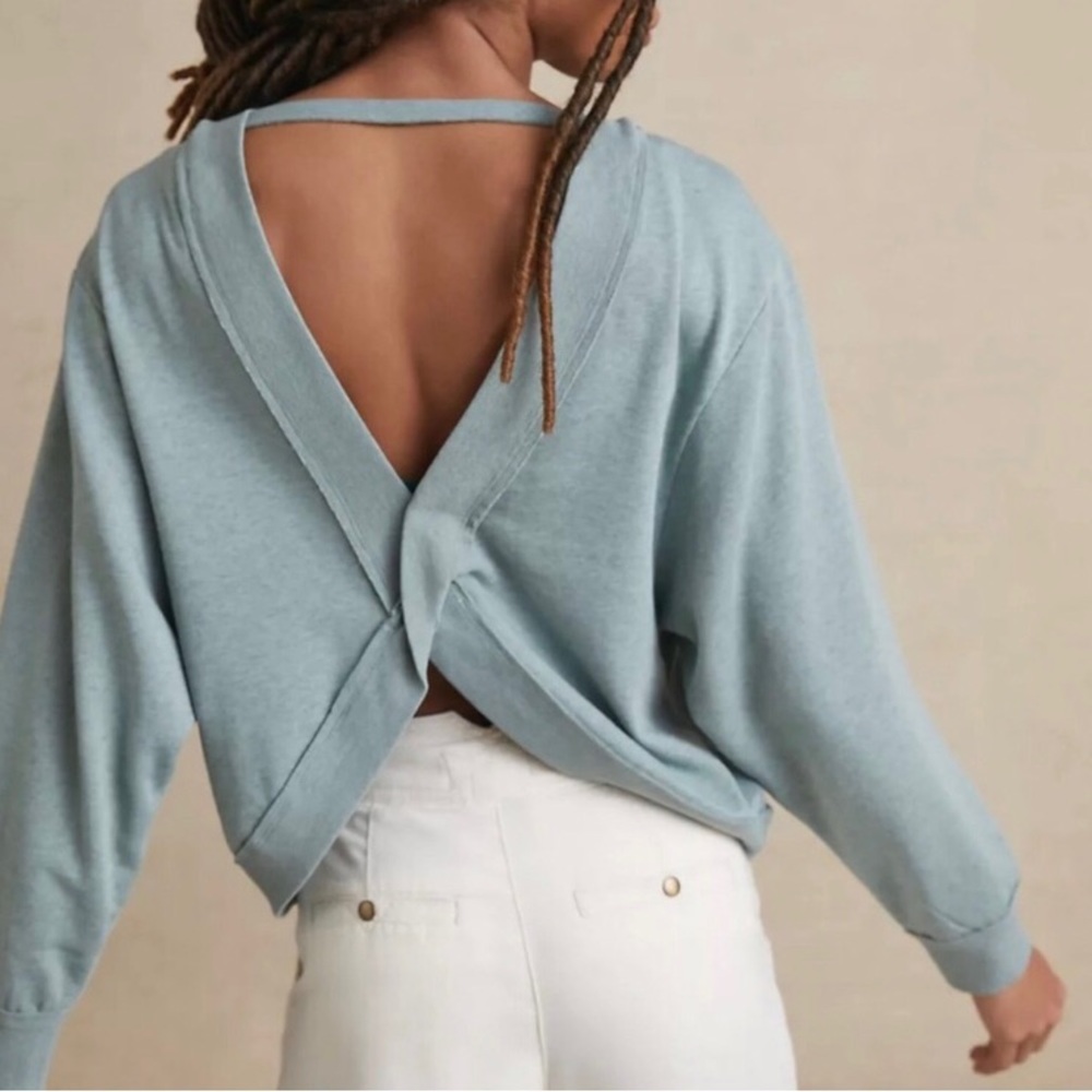 Light gray/beige color-Anthropologie Pilcro open back sweatshirt